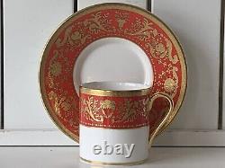 6pcs New De Lamerie China Heavily Gilded Renaissance Red & Gold Dinner Set