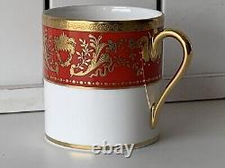 6pcs New De Lamerie China Heavily Gilded Renaissance Red & Gold Dinner Set