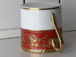 6pcs New De Lamerie China Heavily Gilded Renaissance Red & Gold Dinner Set