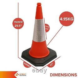 750mm Road Traffic Cone 2-Piece Design Heavy Duty Safety Street Cone Orange