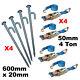 8 Piece Very Heavy Duty Ratchet Strap Tie Down Kit Gazebo + Stakes Very Strong