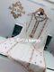 Agha Noor White Heavy Embroidered 3 Piece (shirt + Dupatta + Trouser) Size Xl