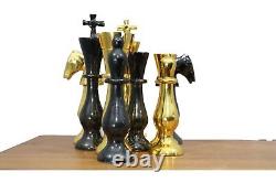 Artistic Handcrafted Heavy Quad Weighted Royal Brass Metal Chess Pieces TAJCHESS