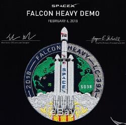 Authentic SPACEX FALCON HEAVY DEMO EMPLOYEE #'d PATCH MADE WITH FLOWN THREAD