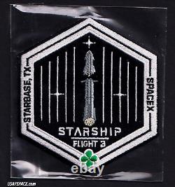 Authentic SPACEX STARSHIP TEST FLIGHT-3 SUPER HEAVY STARBASE, TX Mission PATCH