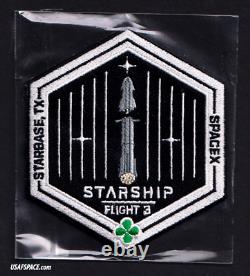 Authentic SPACEX STARSHIP TEST FLIGHT-3 SUPER HEAVY STARBASE, TX Mission PATCH