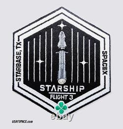 Authentic SPACEX STARSHIP TEST FLIGHT-3 SUPER HEAVY STARBASE, TX Mission PATCH