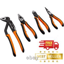 Bahco 4 Piece Plier Set 9897, Alloy Steel, Ergonomic Grip Suitable for Cutting