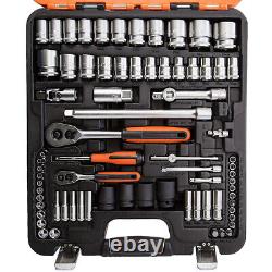 Bahco Metric Imperial Socket & Spanner Set 1/4 and 1/2in Drive 94 Piece S87+7