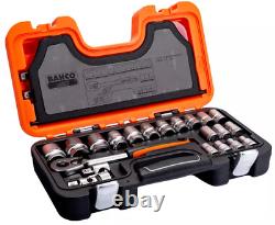 Bahco S240 24Piece 1/2 Metric Socket Set 10-32mm with Ratchet & Heavy Duty Case