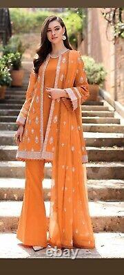 Bareeze Heavy Embroided Lawn Suit 3 Pieces Size XL(Measurements In Description)