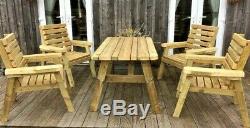 Best Wooden, 5 piece Patio Set. Heavy duty, outdoor, tanalised