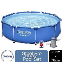 Bestway Steel Pro Swimming Pool Set with Filter Pump & Repair Patch, 10' x 30