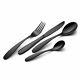Black Elegant Cutlery Set Modern Heavy Stainless Steel 16 & 24 Pcs Stylish Set