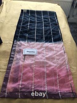 Brand New Hussain Rehar inspired Heavy Embroidered Black Silk 3 piece suit-XL