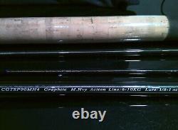 Brand new carbon Tournament spinning fishing rod, 9 ft, 4 pieces, made in Japan