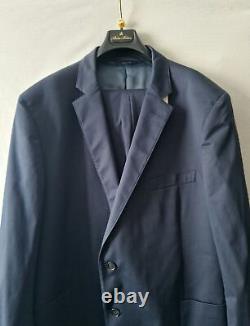 Brooks Brothers Navy Heavy Cotton Formal Suit 50R W44 Two Button Italian Fabric
