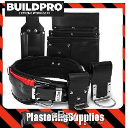 BuildPro Builders Carpenters Plasterers Set 5 Piece Leather Heavy Duty Stitching