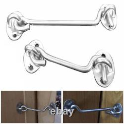 Cabin Hook And Eye Latch Lock Shed Gate Door Catch Silent Holder Stainless Steel