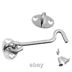 Cabin Hook And Eye Latch Lock Shed Gate Door Catch Silent Holder Stainless Steel