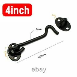 Cabin Hook And Eye Latch Lock Shed Gate Door Stainles Steel Catch Silent Holder