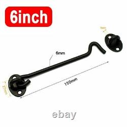 Cabin Hook And Eye Latch Lock Shed Gate Door Stainles Steel Catch Silent Holder