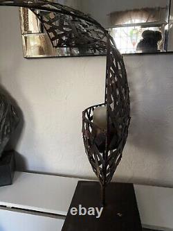 Candle Holder XL Statement Piece Sculpture Heavy Metal (See Pics) Unusual Decor
