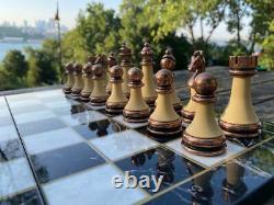 Chess Pieces Handmade Heavy Top Metal Zamak Classic Chess Figures King 3.54