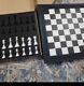 Chess Set. Leather Board, Heavy Plastic Pieces