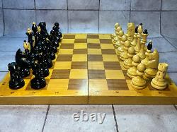 Chess set Chess vintage Wood chess set Chess pieces Heavy new chess Czech chess