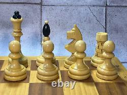 Chess set Chess vintage Wood chess set Chess pieces Heavy new chess Czech chess