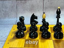 Chess set Chess vintage Wood chess set Chess pieces Heavy new chess Czech chess