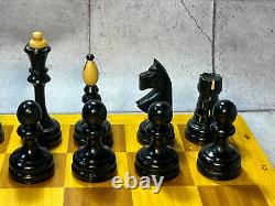 Chess set Chess vintage Wood chess set Chess pieces Heavy new chess Czech chess