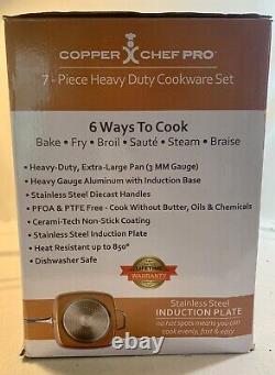 Copper Chef Pro 7 Piece Heavy Duty Cookware Set Brand New Kitchen Set