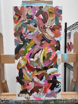 Corbellic Abstract Acrylic 10x20 Storm Heavy Stroke Brush Original Canvas Art Nr