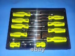 Cornwell Tools 10 Piece Screwdriver Set Hi Viz Yellow