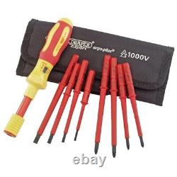 DRAPER 9 Piece Torque VDE PZ/SL Interchangeable Blade Screwdriver Set, 04041