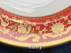 De Lamerie China Heavily Gilded Renaissance Red Large Lipped Rim Soup Bowl 9