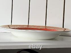 De Lamerie China Heavily Gilded Renaissance Red Large Lipped Rim Soup Bowl 9