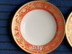 De Lamerie China Heavily Gilded Renaissance Red Large Lipped Rim Soup Bowl 9