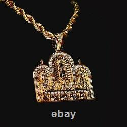 Diamond Jesus Piece Last Supper Pendant Heavy Gold Rope Chain Necklace Hip Hop