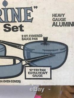 Duchess Corrine Heavy Gauge Aluminum Cookware New 7 Piece Set Ace Of Club VTG