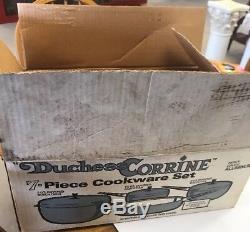 Duchess Corrine Heavy Gauge Aluminum Cookware New 7 Piece Set Ace Of Club VTG