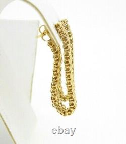 Earrings 14k yellow gold dangle fashion link chain solid heavy one piece