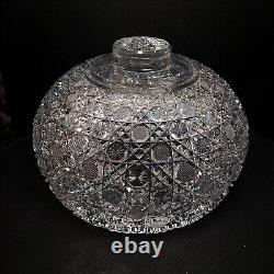 Estate Piece American Brilliant Heavy Cut Crystal Punch Bowl Solid 14in -MINT