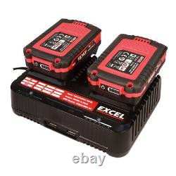 Excel 18V Cordless 9 Piece Monster Tool Kit 3 x 5Ah Battery Charger Bag EXL8997