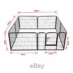 Extra Large Heavy Duty 8 Piece Puppy Dog Run Enclosure Welping Pen Playpen UKDC