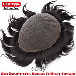 FULL HEAD MenS Toupee 100% Real Human Hair Topper Piece Replacement System 68CM