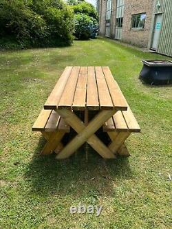 Fairford Heavy Duty FSC Wooden Table Set 2M