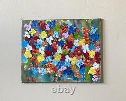 Floral Acrylic Painting Canvas Sculpture Flower Heavy Texture 3D Impasto 16x20